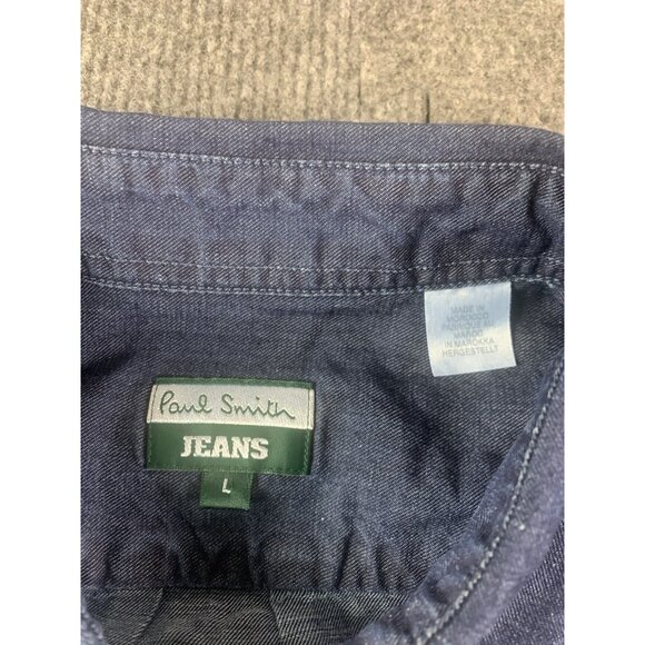 Paul Smith Jeans Mens 100% Cotton Long Sleeve Button Up Shirt Size M Blue - Picture 7 of 10